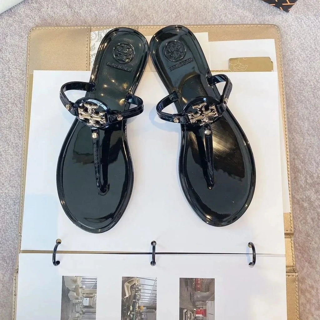 TB JELLY SLIPPERS - BEIGE