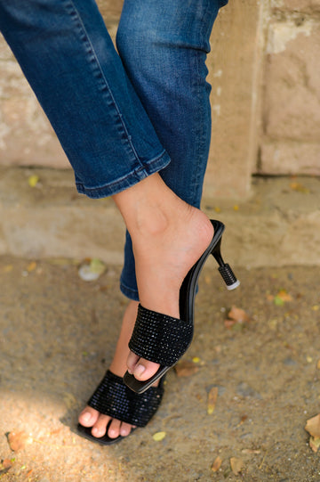 YSL-STONE FANCY HEEL-BLACK
