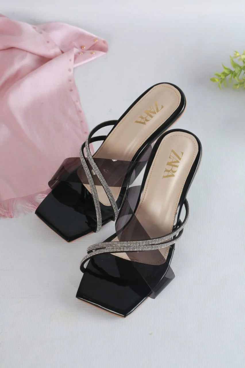 ZARA FANCY HEELS - BLACK