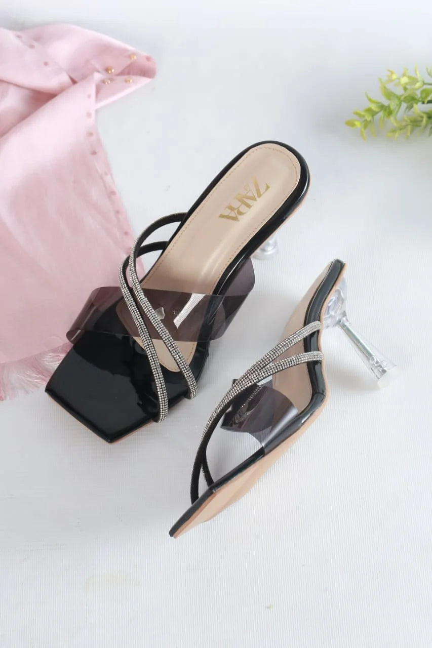 ZARA FANCY HEELS - BLACK