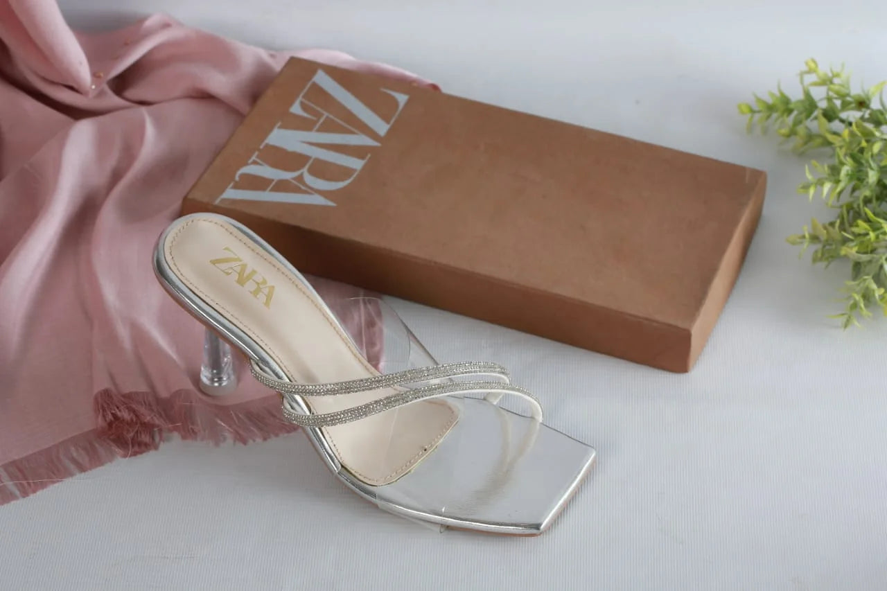 ZARA FANCY HEELS - SILVER