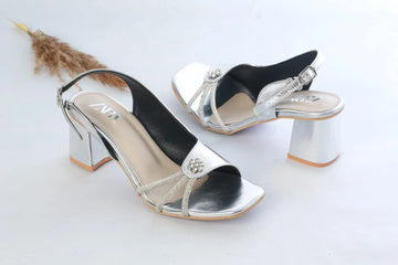 ZARA FANCY BLOCK-HEEL (SILVER)