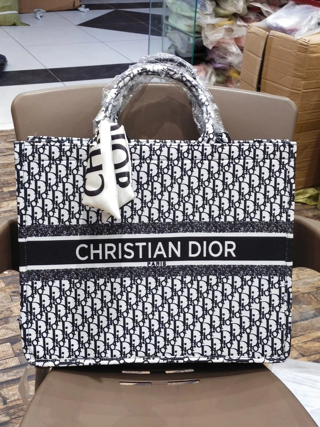 BOOK TOTE BAG - DD GREY