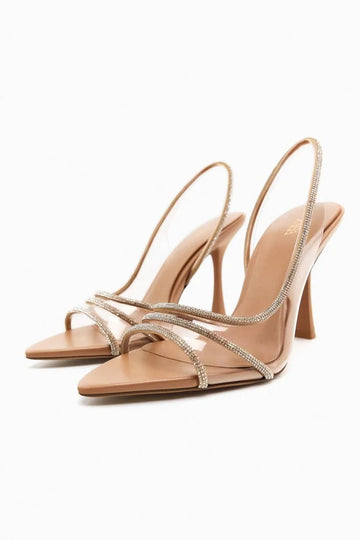 ZARA HIGH-HEEL VINYL SANDALS