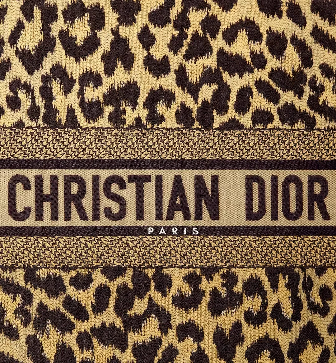 COMBO DEAL - DIOR SLIDES WITH DIOR BOOK TOTE BAG - LEOPARD
