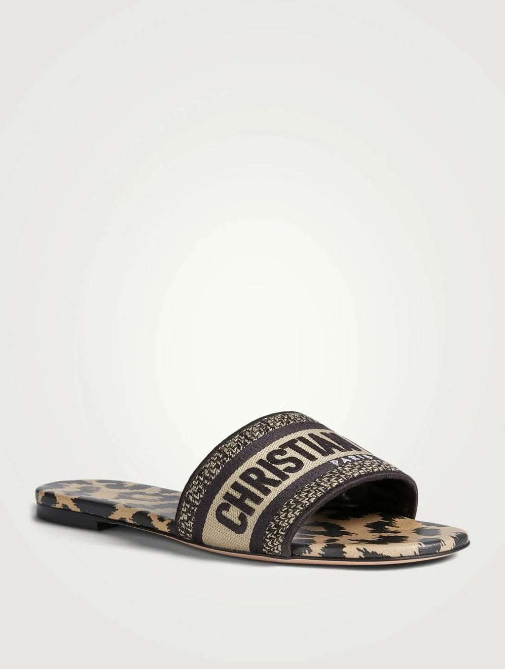 COMBO DEAL - DIOR SLIDES WITH DIOR BOOK TOTE BAG - LEOPARD