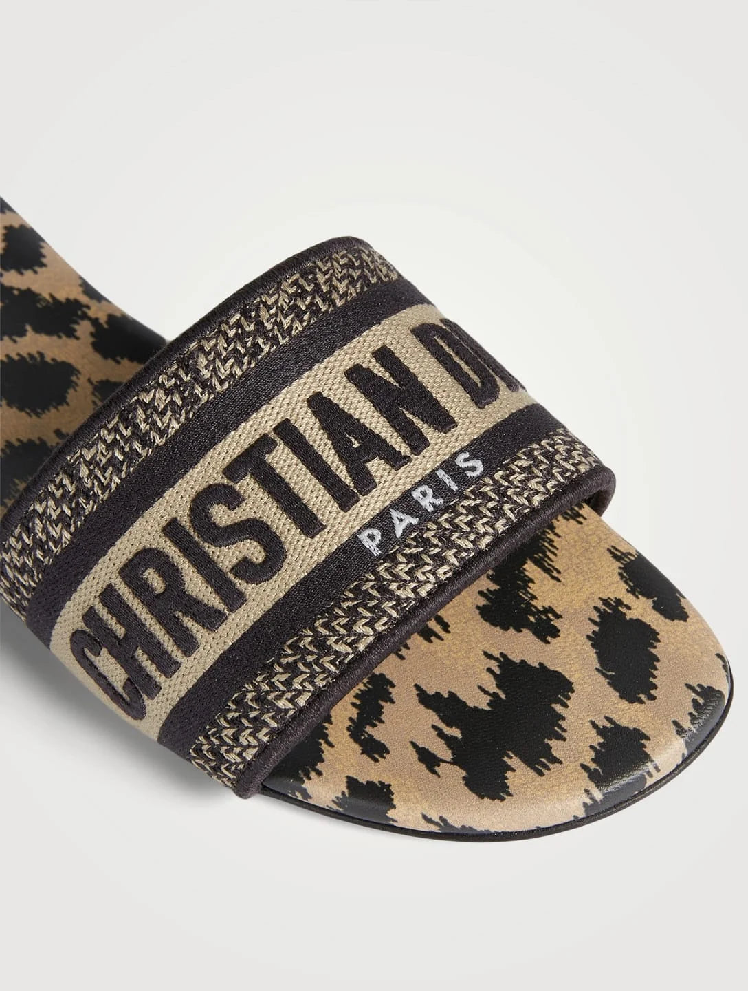 COMBO DEAL - DIOR SLIDES WITH DIOR BOOK TOTE BAG - LEOPARD