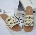 CK 'BAINY' LOGO SLIDES - BEIGE