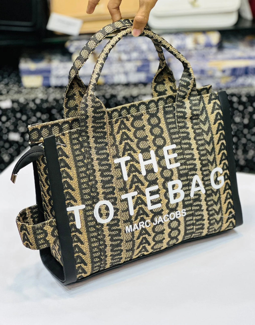 MARC JACOBS MONOGRAM TOTE BAG - BROWN