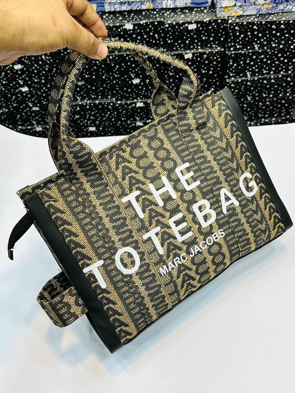 MARC JACOBS MONOGRAM TOTE BAG - BROWN
