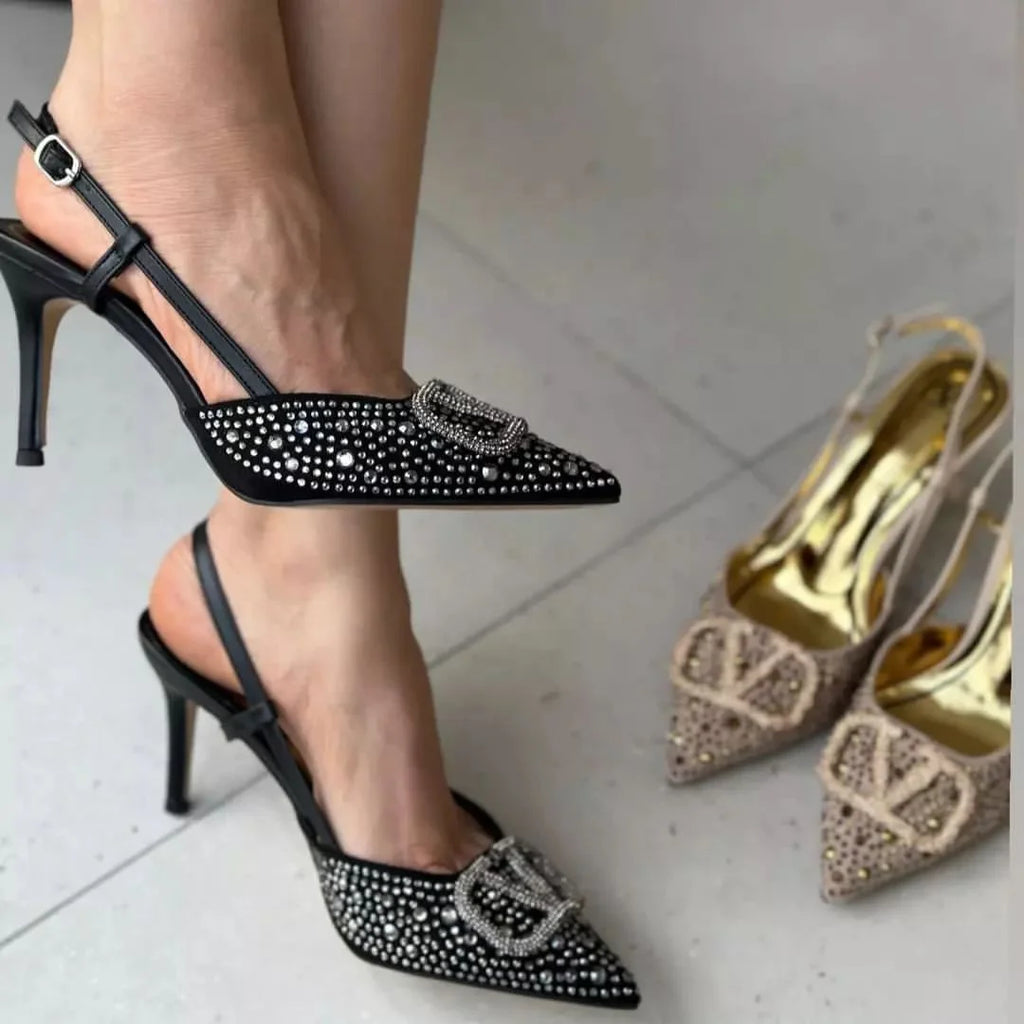 VLOGO SIGNATURE PUMPS - BLACK (SILVER)