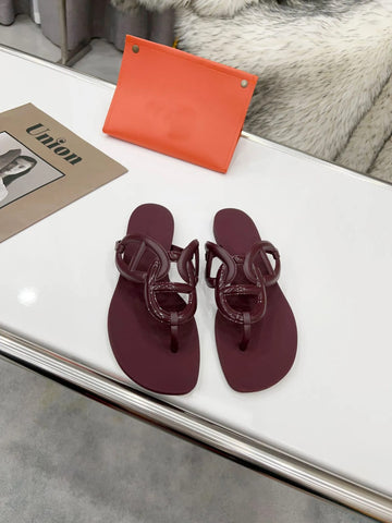 HERMES EGERIE SANDAL - MEHROON