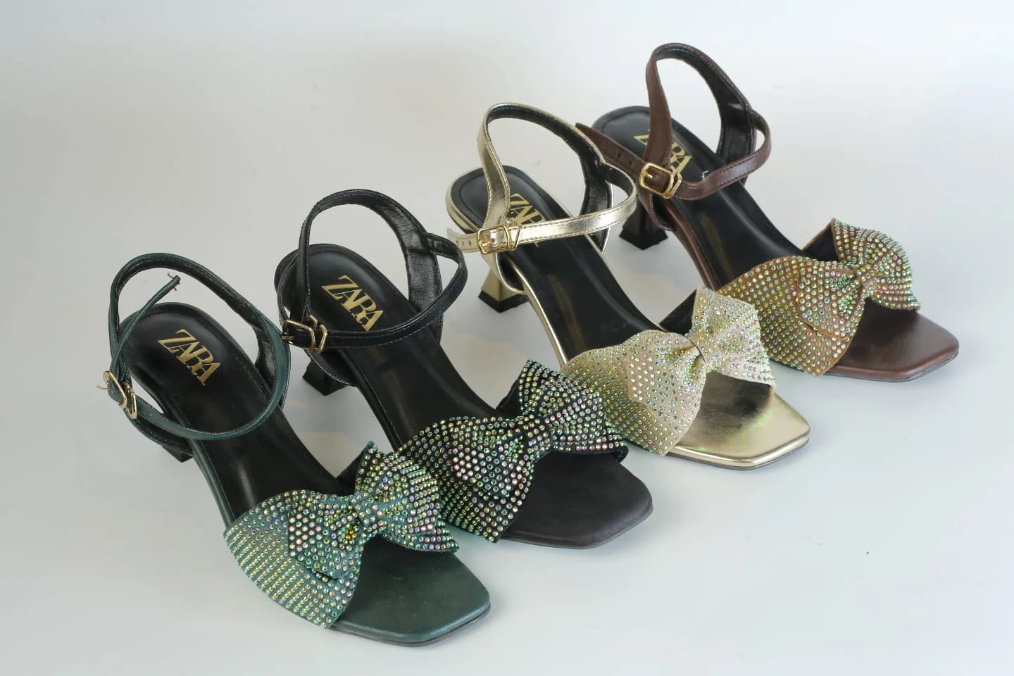 ZARA BOW FANCY SANDALS - BLACK