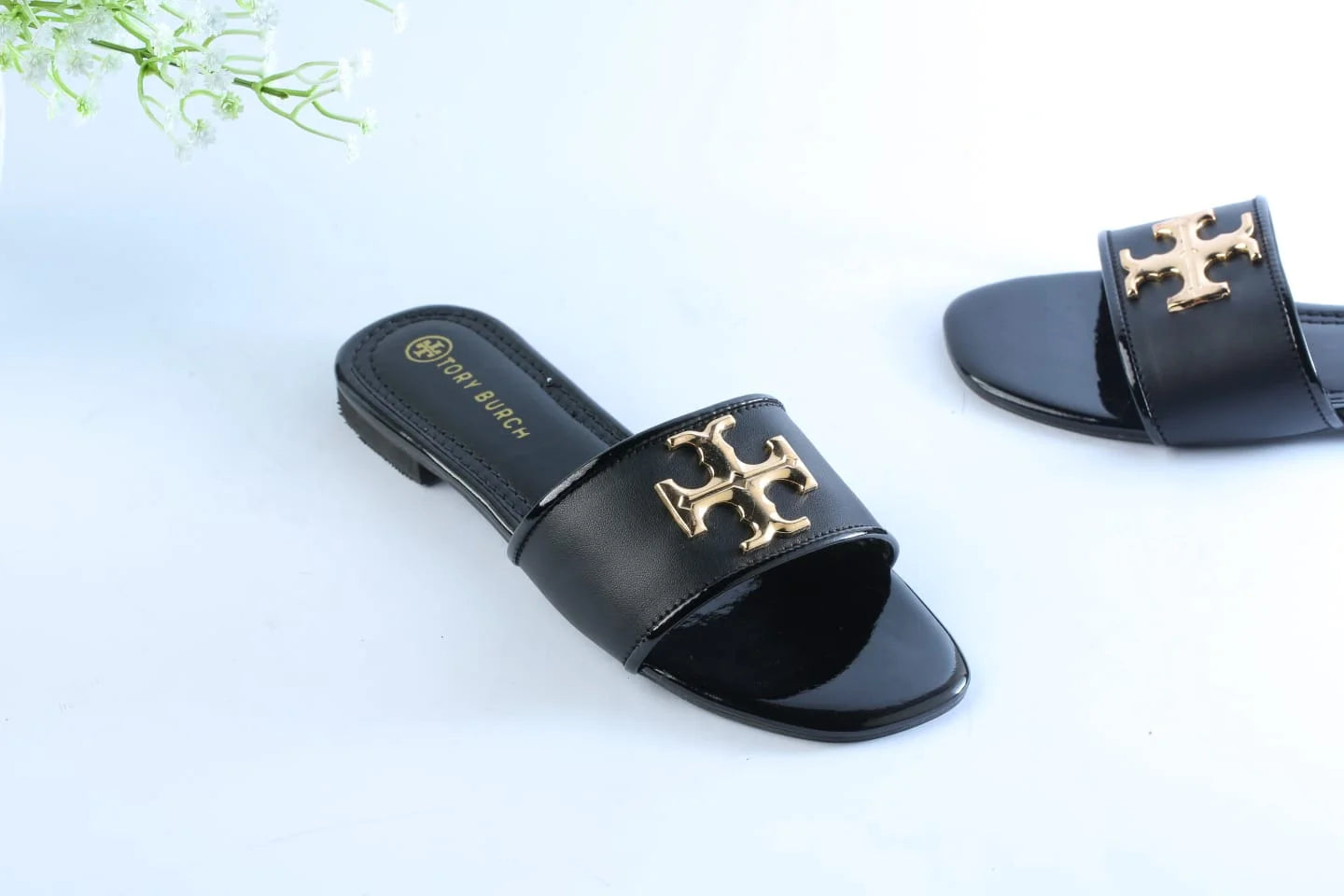 TORY ELEANOR SLIDES - BLACK