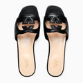 WOMEN's INTERLOCKING G CUT-OUT SLIDE SANDAL - BLACK