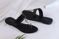 SAINT LAURENT CASSANDRA SLIPPER - BLACK