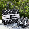 COMBO DEAL - MSS DIOR TOTE BAG & MISS DIOR SLIDES - BLACK
