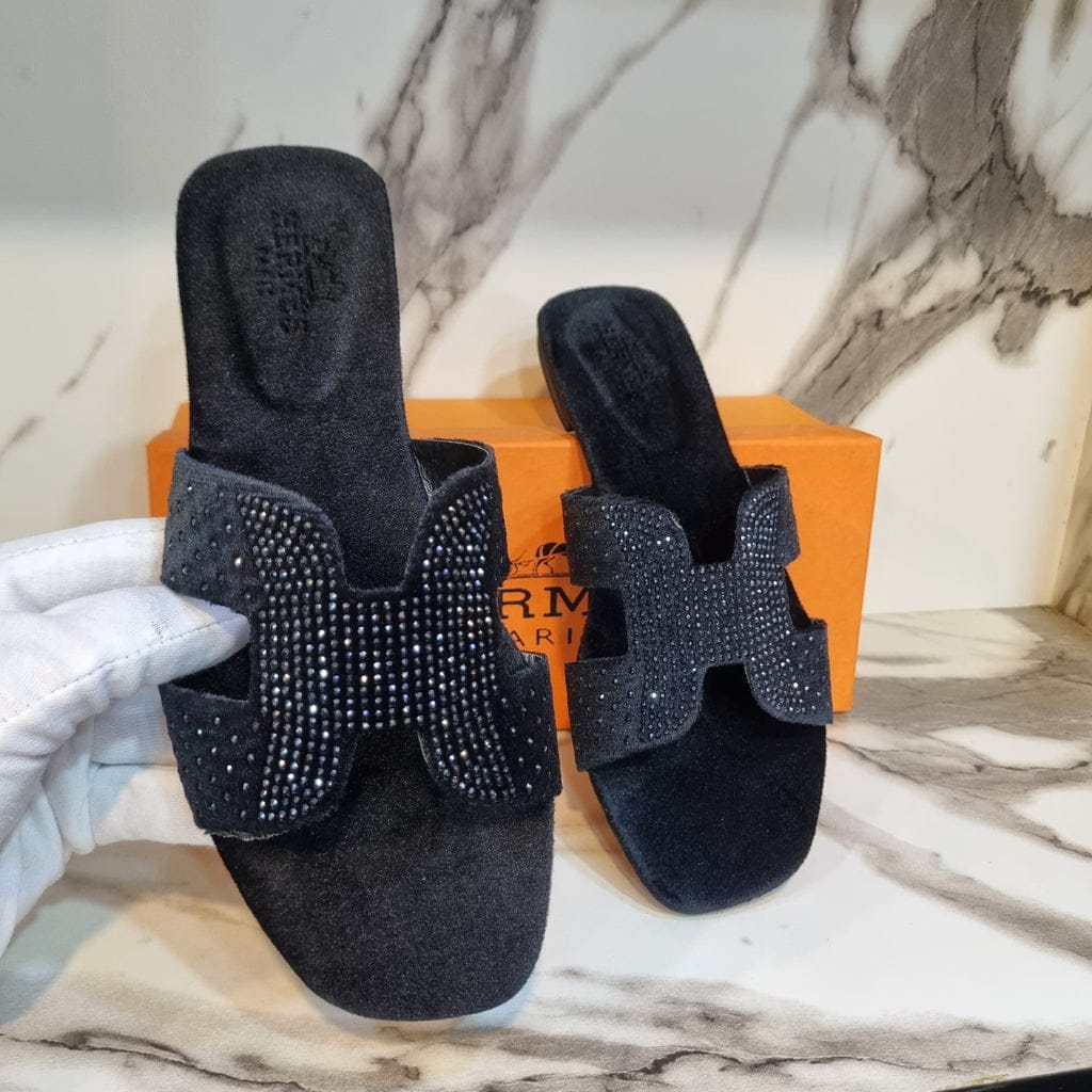 HERMES VELVET FLATS