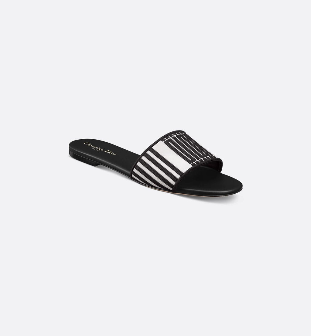 CHRISTIAN DIOR DWAY SLIDES Embroidered with Christian Dior Graphique Motif