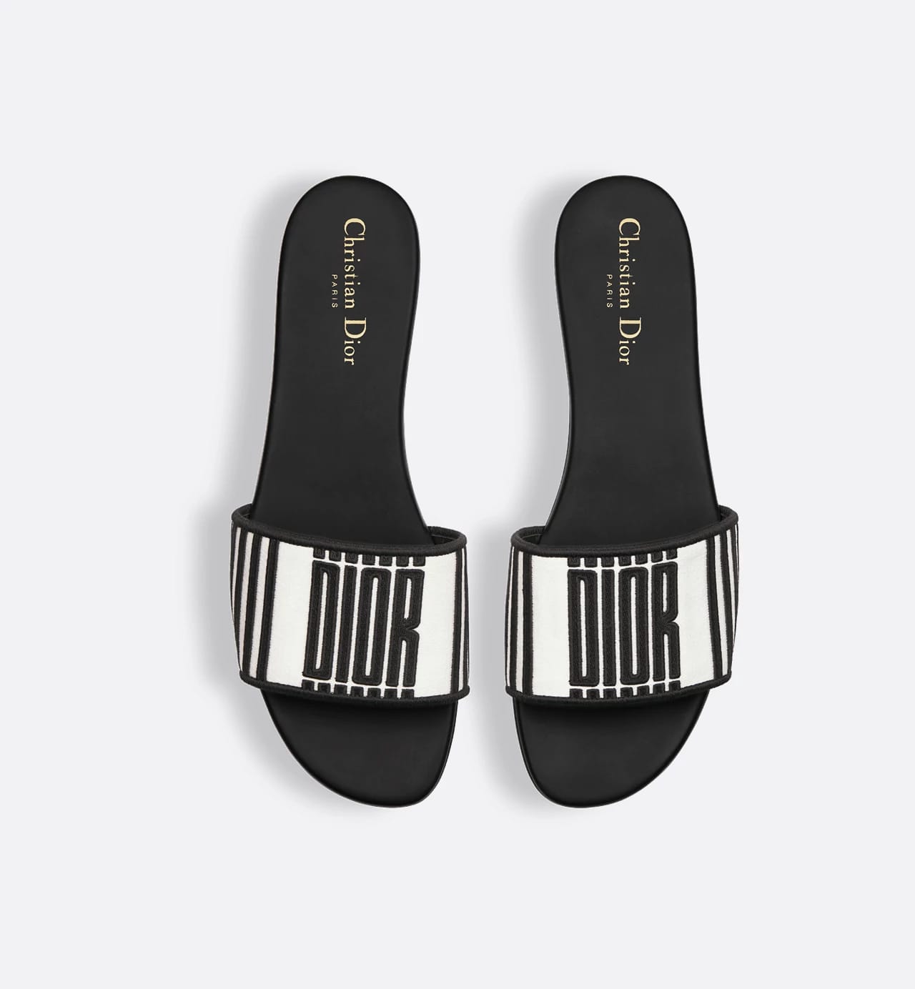 CHRISTIAN DIOR DWAY SLIDES Embroidered with Christian Dior Graphique Motif