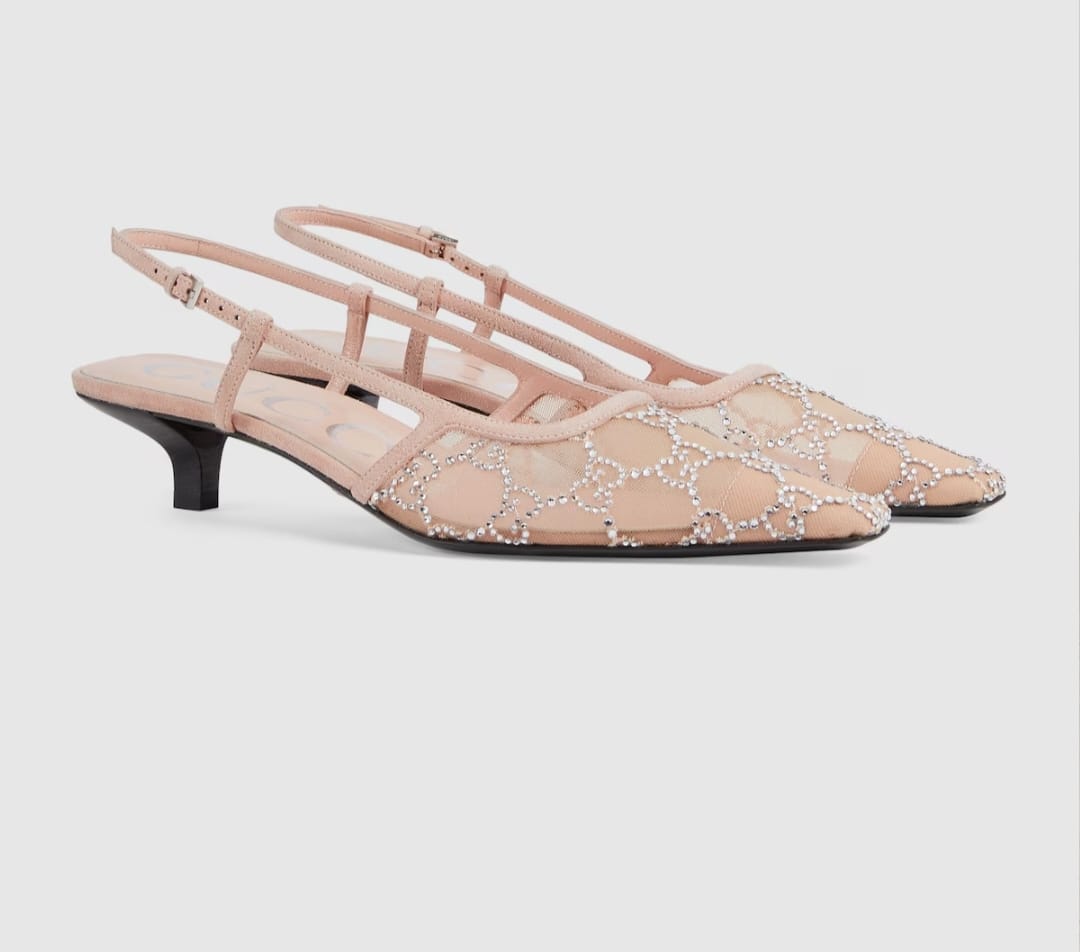 GG Crystal Slingback Pumps