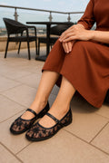 Zara pearls net pumps = BLACK