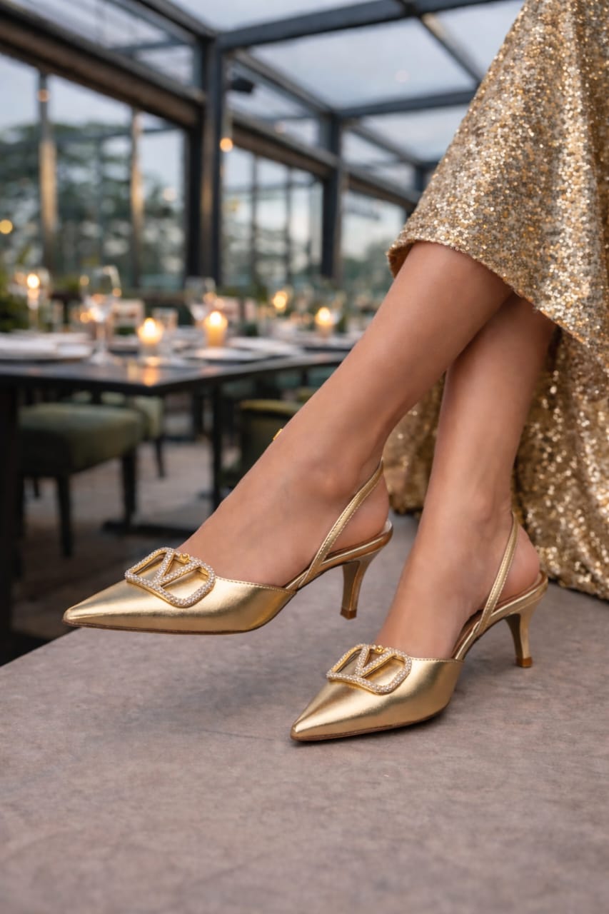 Valentino Golden Glam Pumps
