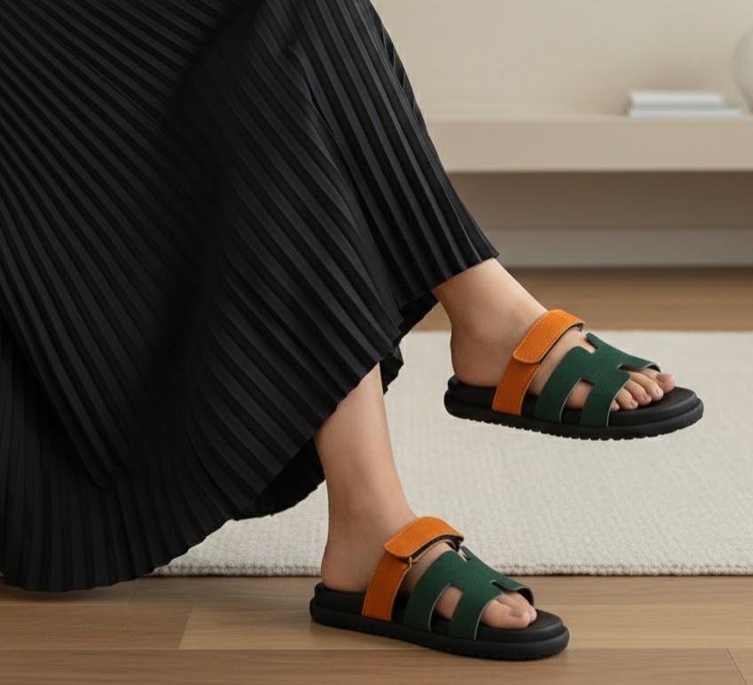 Hermes Chyper Sandals Green