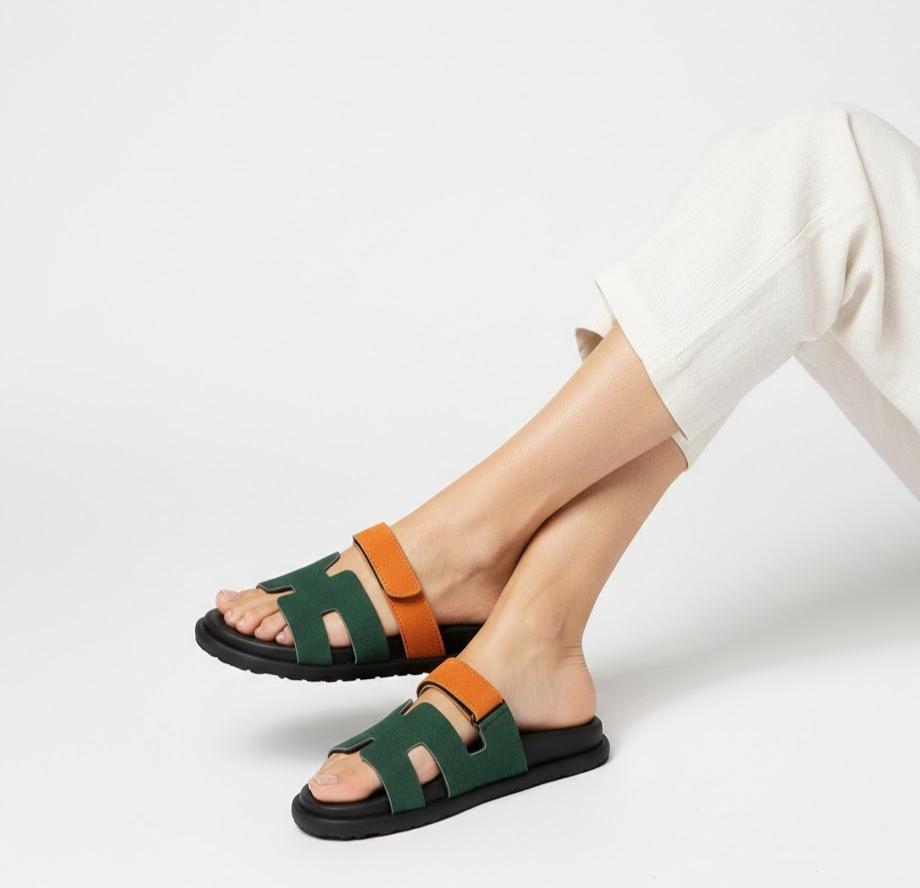 Hermes Chyper Sandals Green