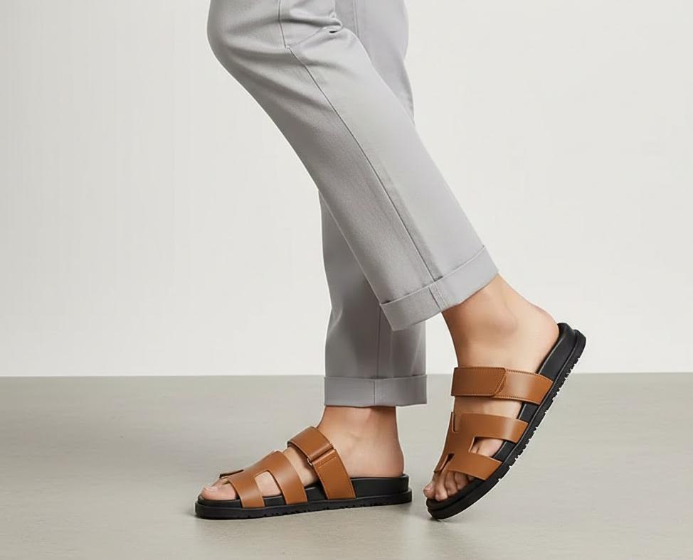 Hermes Chyper Sandals Brown