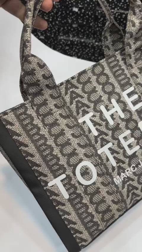 MARC JACOBS MONOGRAM TOTE BAG - BROWN