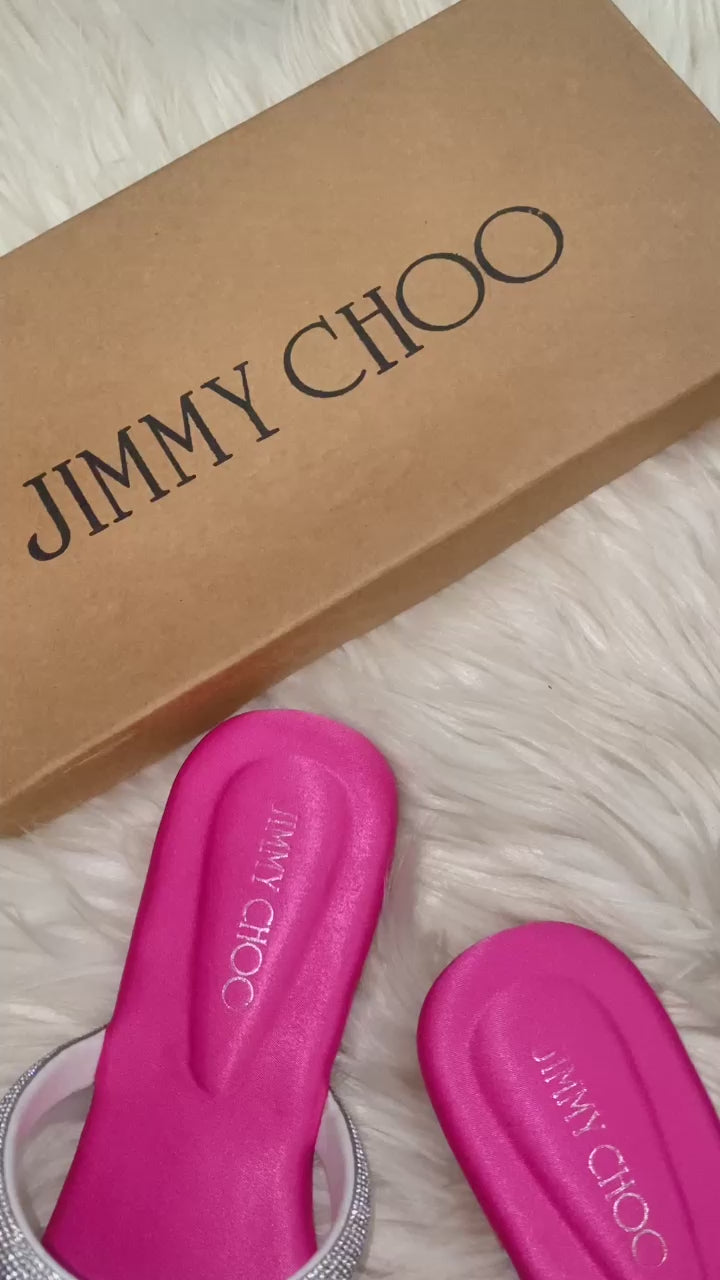 JIMMY CHOO BUTTERFLY SLIPPERS - PINK